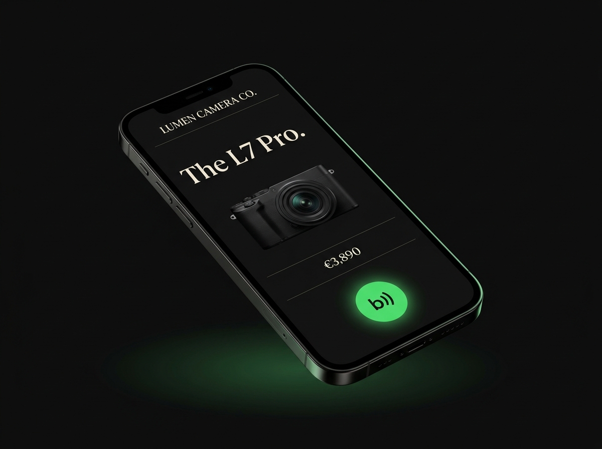 Lumen Camera Co. — a live demo site with the Bantly orb in the corner